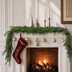 TETOU Christmas Garland Artificial Pine Garland 9FT Faux Greenery for Holiday Mantle Stairway Fireplace Decor