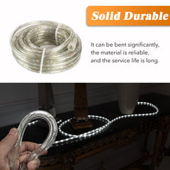 Beatineon 33FT Rope Lights Outdoor with Remote,Cuttable Connectable,300LEDs Strip Lights with Adjustable Brightness Waterproof with Plug for Patio, Christmas Decoration (White)
