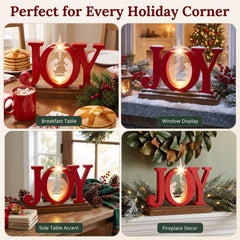  Joy Christmas Decor Christmas Decorations Indoor: Joy Sign with Timer, Holiday Decor Indoor (Red)