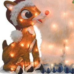 Open Box ProductWorks 32 In Rudolph & Bumble Holiday Festive Decoration