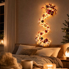 FeiBiQiuBi Christmas Magic Trail Wall Light, Glowing Christmas Wall Decor with Illuminated Holiday Story Scene, Lighted Indoor Holiday Wall Decor