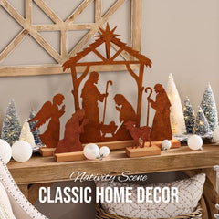  Christmas Tabletop Decorations Indoor 5pcs Nativity Scene Christmas Decor Xmas Decoration