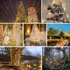 BN-LINK 2 Pack 99FT 300 LED String Lights, Plug-in Outdoor/Indoor Christmas Tree Lights with 8 Modes, Waterproof String Lights for House Yard, Patio & Xmas Decorations(Warm White)