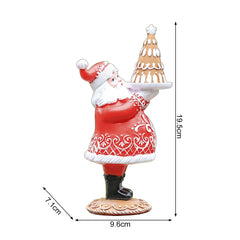 harmtty Xmax Christmas Ornaments Resin Santa Claus with Gingerbread House Create Atmosphere Table Decorations for Christmas A