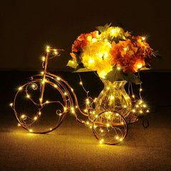Fairy Lights Plug in, 33Ft 100 LEDs Waterproof Silver Wire Firefly Lights, Adaptor Included, Starry String Lights for Wedding Indoor Outdoor Christmas Patio Garden Decoration, Warm White