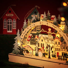 Warehouse Clearance Christmas Outside Decorations for Yard Clearance Sale for Home Indoor Xmas Winter Holiday Party Supplies Decor Christmas House LED Christmas Scene Wooden Christmas Decor