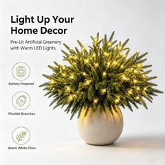 Clearance! Christmas Twinkling Enchanted Evergreen Pine Tree with Lights, Christmas Decoration. Gift for Family Friends (10 Pine)