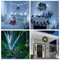 210ft 600 LED Christmas String Lights, 2Pack Plug-in Twinkling Lights with 8 Modes, Waterproof String Lights for Indoor Outdoor Decorations(White)