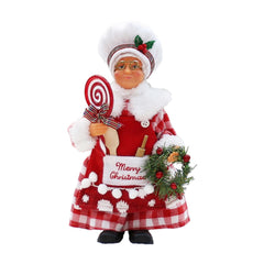balikha Christmas Chef Ms Claus Figurine Chef Statue Centerpiece Collectible Xmas Gift Christmas Decoration for Home Fireplace Party C