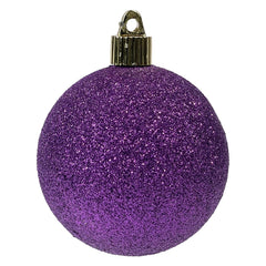 Christmas By Krebs Ornament, Commercial Grade Indoor and Outdoor Shatterproof Plastic, Water Resistant Ball Ornament Decorations (Purple Glitter, 3 1/4 inch (80mm))