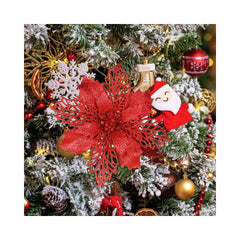 36PCS Artificial Christmas Flowers Fake Poinsettia Flowers Christmas Tree New Year Ornaments Flower Decorations DIY Wreath Accessories Wedding Xmas Garland Decor