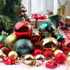 PayUSD Christmas Balls Ornaments for Christmas Decorations 44 pcs Xmas Christmas Tree Shatterproof Ornaments Set for Holiday Wedding Party Decoration (1.18"-2.36", Gold, Red, Green)