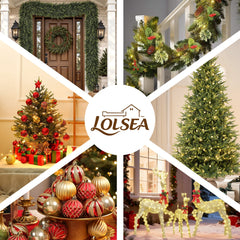 7ft Pre-Lit Premium Artificial Hinged Christmas Tree w/ Warm White Lights, Perfect Choice for Xmas Decoration
