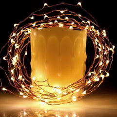 Fairy Lights Plug in, 33Ft 100 LEDs Waterproof Silver Wire Firefly Lights, Adaptor Included, Starry String Lights for Wedding Indoor Outdoor Christmas Patio Garden Decoration, Warm White