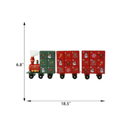 Red Train Count Down Christmas Advent Calendar Decoration, 7", by Holiday Time