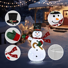 iTopRoad Lighted Snowman,Christmas Snowman Outdoor Indoor Home Decor Holiday Decoration with 100 LEDs,4Ft