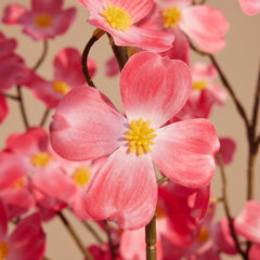  3ft Artificial Red Dogwood Tree, Lifelike Faux Dogwood Flower Tree with Green Leaves for Home Decor Indoor Outdoor, Spring Decoration for Living Room Office