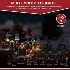 TOP TREASURES Christmas Village Set 6" Christmas Occasion Resin Figurines, Set of 30