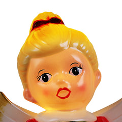  Decorative 12-inch Blow Mold Angel, Red