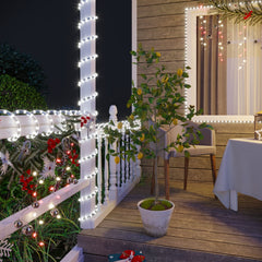 Beatineon 33FT Rope Lights Outdoor with Remote,Cuttable Connectable,300LEDs Strip Lights with Adjustable Brightness Waterproof with Plug for Patio, Christmas Decoration (White)