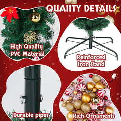 UBesGoo Christmas Arch Christmas Tree Arch Christmas Garland Decoration 8.5Ft w/ Decorative Accessories