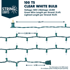 Joyfy Clear Christmas Lights,67.5FT 300(3x100)-Count Led Warm White Christmas String Lights,Connectable Green Wire Xmas Tree Lights for Indoor Outdoor Christmas Decorations Holiday Party Decor
