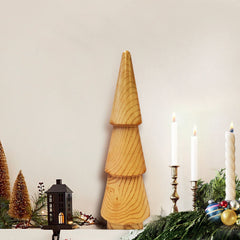 Christmas Decorative 15.7 in Natural Wooded Tree for Indoor Tabletop Decor Use, by Holiday Time