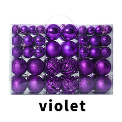 100pcs Shatterproof Christmas Balls - Plastic Ornaments for Christmas Tree Decoration, Party Festivities, Purple