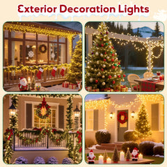 Hishine Outdoor Christmas Lights 82FT 1000LED, String Lights Indoor 8 Modes Waterproof Plug in Christmas Tree Light for Holiday, Warm White