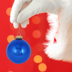 Glass Christmas Tree Ornaments - 67mm / 2.63" [8 Pieces] Designer Balls from Christmas By Krebs Seamless Hanging Holiday Decor (Shiny Victoria Blue)