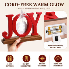  Joy Christmas Decor Christmas Decorations Indoor: Joy Sign with Timer, Holiday Decor Indoor (Red)