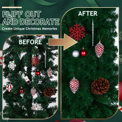 Pre-Lit 7.9ft Christmas Archway with 1,650 Branches, Warm White LED Lights, DIY Ornaments, Flat-Top Green PVC Arch for Indoor/Outdoor Holiday Decorations