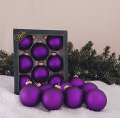 Christmas By Krebs Made in The USA Designer Seamless Glass Christmas Ball Ornaments, 2 5/8" (67mm), 8 Pieces