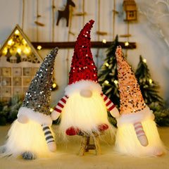 Christmas Decorations with LED Light,Christmas Plush,Lighted Handmade Swedish Tomte Indoor Christmas Decorations,Xmas Holiday Winter Party Tabletop Home Decor Gifts,12inch,3PCS